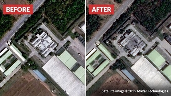 Murid air base before and after satellite imagery, Maxar